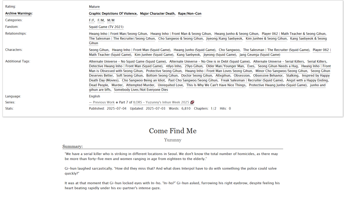 _yuzunny's tweet photo. #inhun D4- Hospital + Assassin AU🩸🩺
👮🏻♂️26yo Gihun who is a doctor is warned by his 48 yo exbf, 🕵🏻♂️Agent Hwang Inho, regarding a serial killer that seems to be obsessed with him.
🦑ENG: https://t.co/ebz424xvqE
🦑SPA: https://t.co/E0eqNl5xmU
#InhunWeek2025 #ILORS #001x456💙❤ https://t.co/WsEzXStAMh
