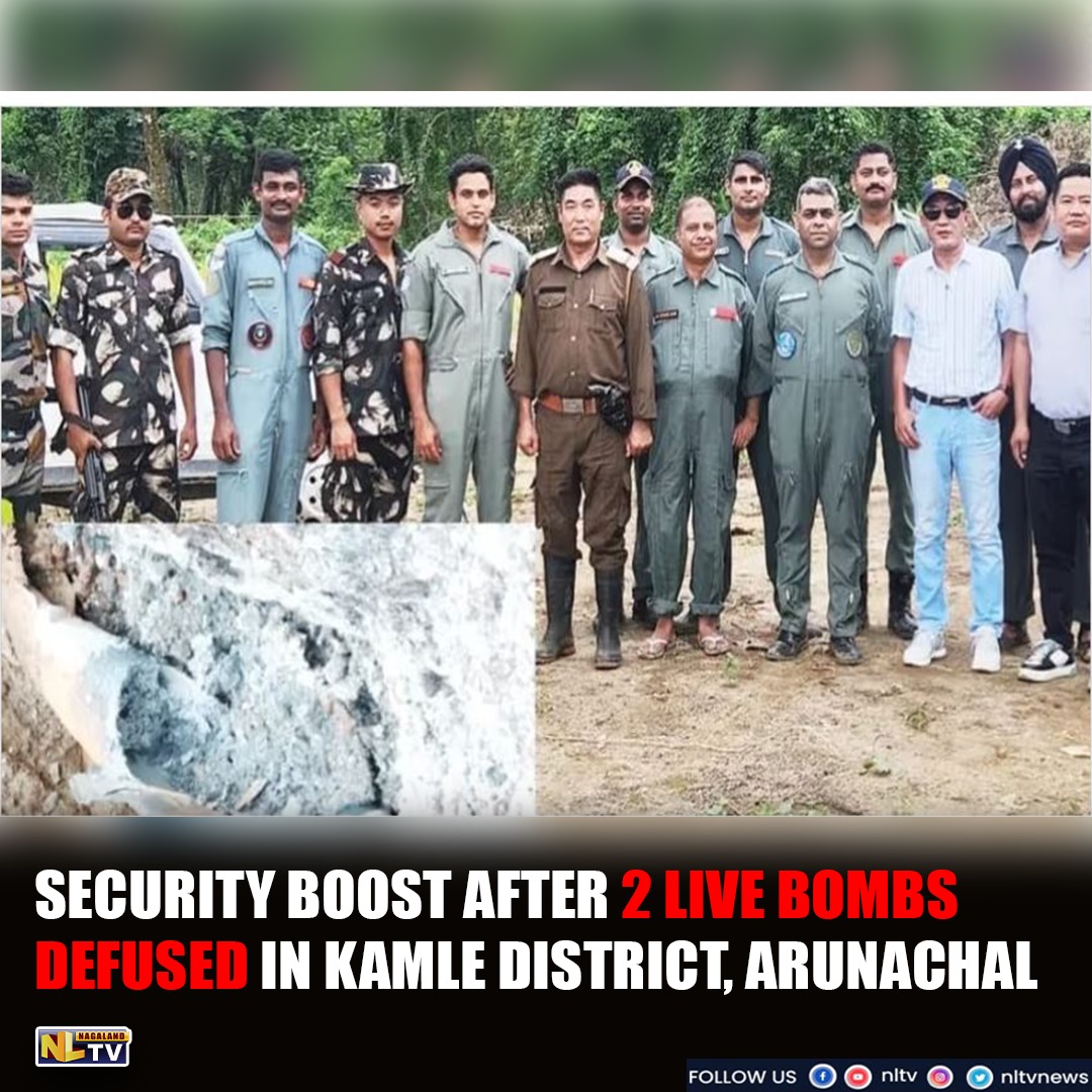 NewsNltv's tweet image. SECURITY BOOST AFTER 2 LIVE BOMBS DEFUSED IN KAMLE DISTRICT, ARUNACHAL

#BombDefused #ArunachalSafety #KamleDistrict #IAFSecurity #BombDisposal  #SecurityAlert
 #ArunachalPradesh #NLTV #NLTVNEWS