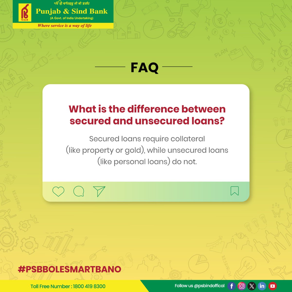 PSBIndOfficial's tweet photo. Know more about your loans.
#punjabandsindbank
#PSBBOLESMARTBANO
#banking #funactivity #engagementactivity
#bankingservices #digitalbanking #bankaccount
#whereserviceisawayoflife https://t.co/5cTe5JUg5J