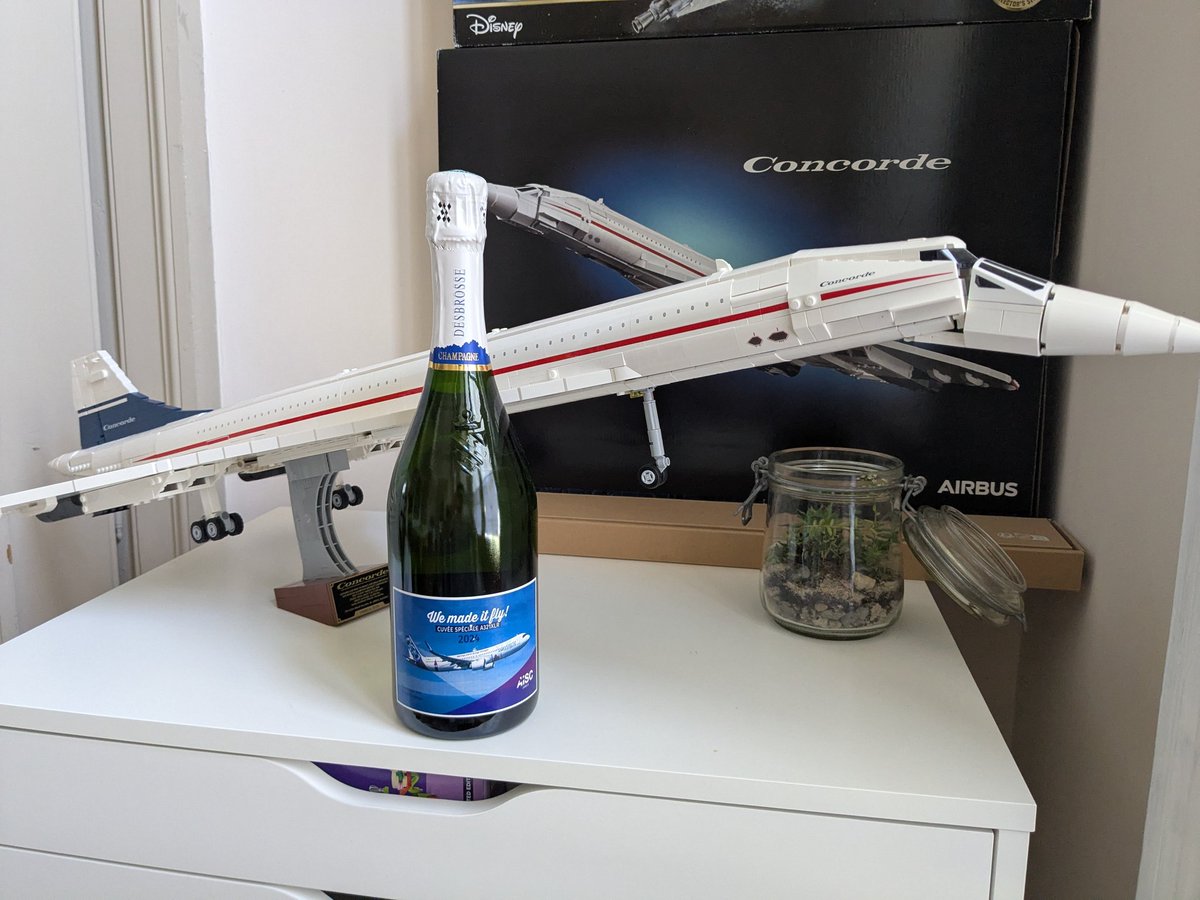 capetorch's tweet image. Airbus Branded champagne and lego