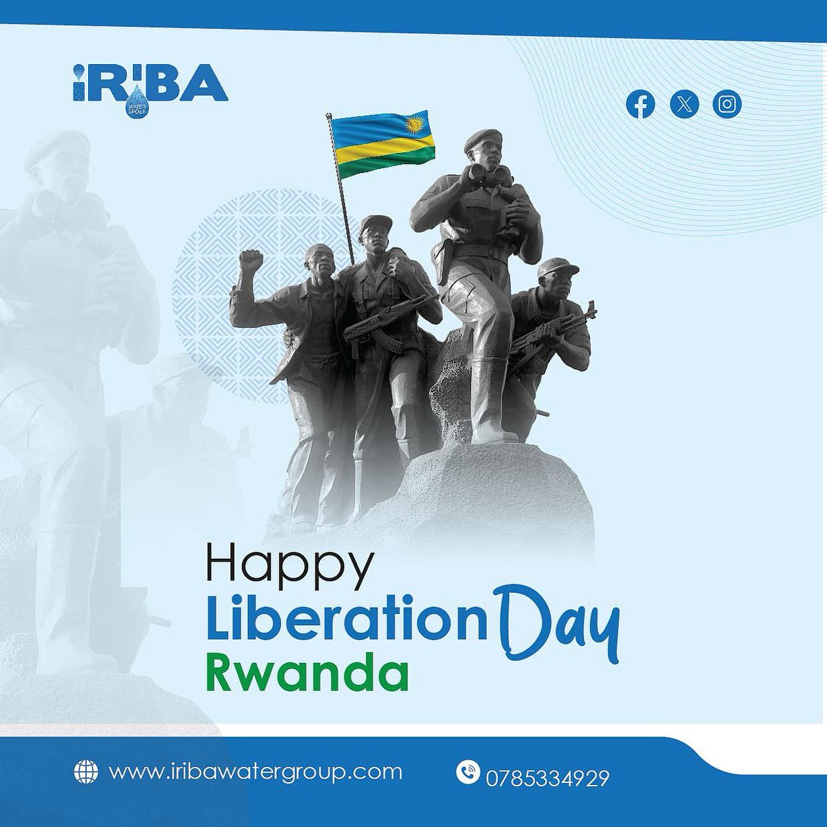 Embracing our history and building a better tomorrow, Happy Liberation Day Rwanda 🇷🇼

#Kwibohora31 | #iribawatergroup