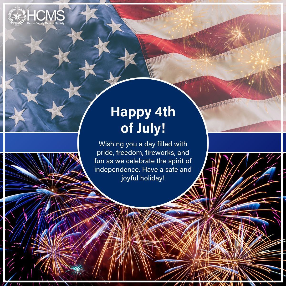 HCMSHAM's tweet photo. Happy 4th of July! We hope everyone has a safe and fun holiday weekend. In observance of the holiday, the offices of HCMS will be closed. #july4 #julyforth #independenceday #hcms https://t.co/tNWrLVDk9T