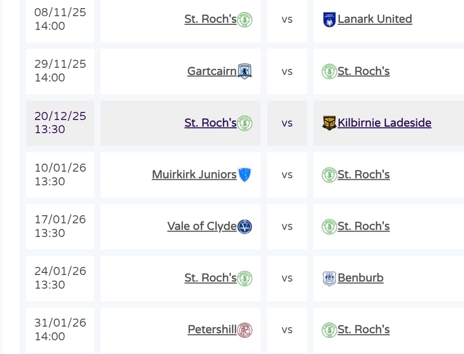 StRochsJuniors's tweet image. Here is our full list of league fixtures. We open on July 26th at home to Vale of Clyde.
Of course, dates are subject to change for @SkySports coverage.