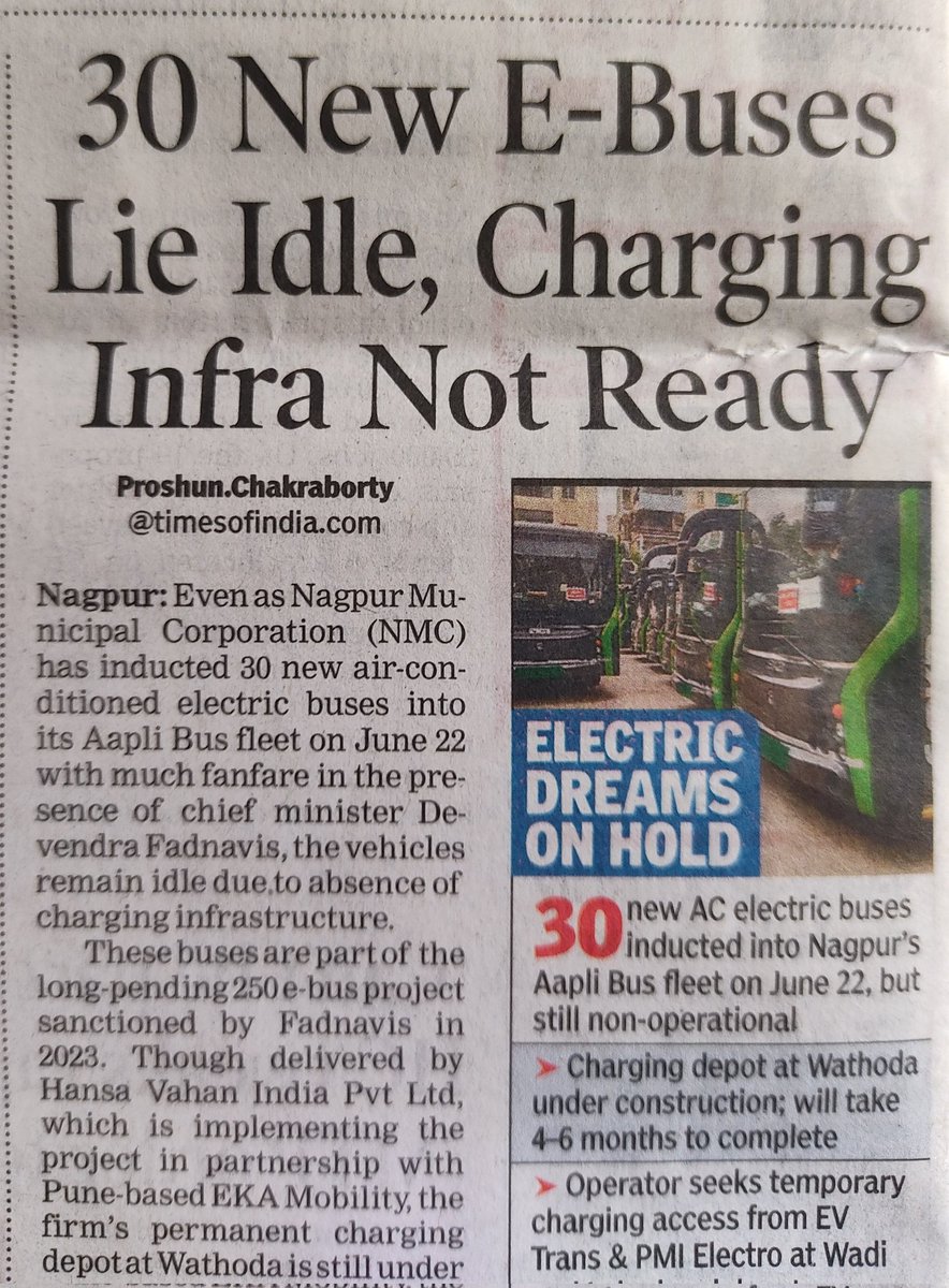 Just Saying (@darshanik1) on Twitter photo WoW .. <a href="/ngpnmc/">Nagpur Municipal Corporation</a>
Under <a href="/nmccommissioner/">Nagpur Municipal Commissioner-महापालिका आयुक्त</a> does it again.. shear incompetence , no planning and responsibility..
No accountability for 30 buses with 60 crore lying idle.
This is criminal waste of taxpayers money for there incompetence..
Anyone held responsible ??
<a href="/ProshuncTOI/">ProshunTOI</a> WoW .. <a href="/ngpnmc/">Nagpur Municipal Corporation</a>
Under <a href="/nmccommissioner/">Nagpur Municipal Commissioner-महापालिका आयुक्त</a> does it again.. shear incompetence , no planning and responsibility..
No accountability for 30 buses with 60 crore lying idle.
This is criminal waste of taxpayers money for there incompetence..
Anyone held responsible ??
<a href="/ProshuncTOI/">ProshunTOI</a>
