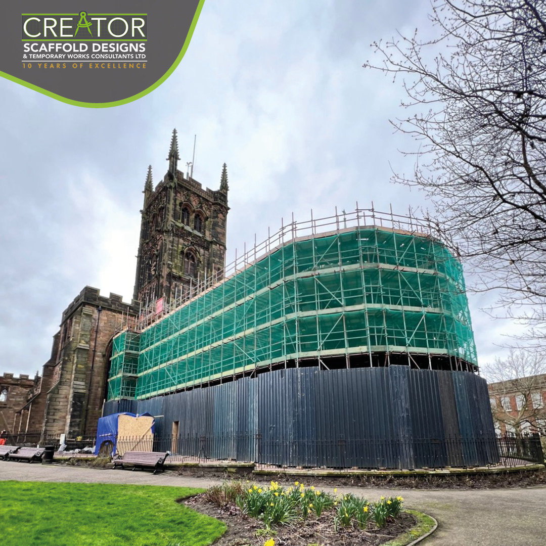 Freestanding scaffold design for stonework repairs at St. Peter’s Church, Wolverhampton 🏛️

No ties allowed on this heritage site — our team delivered a safe, self-supporting access solution in partnership with Tamworth Scaffolding Company.

#scaffolddesign #scaffolding