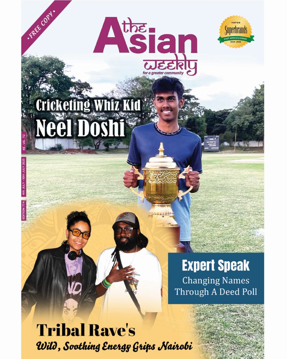 TheAsianWeekly's tweet image. Cricketer Neel Doshi shares his journey in the sport & aspirations for joining the men’s national team; a dynamic Tribal Rave Party infuses the atmosphere with a wave of wild & soul soothing energy; & Ishi Kalsi advices how to legally change your name with a deed poll.
