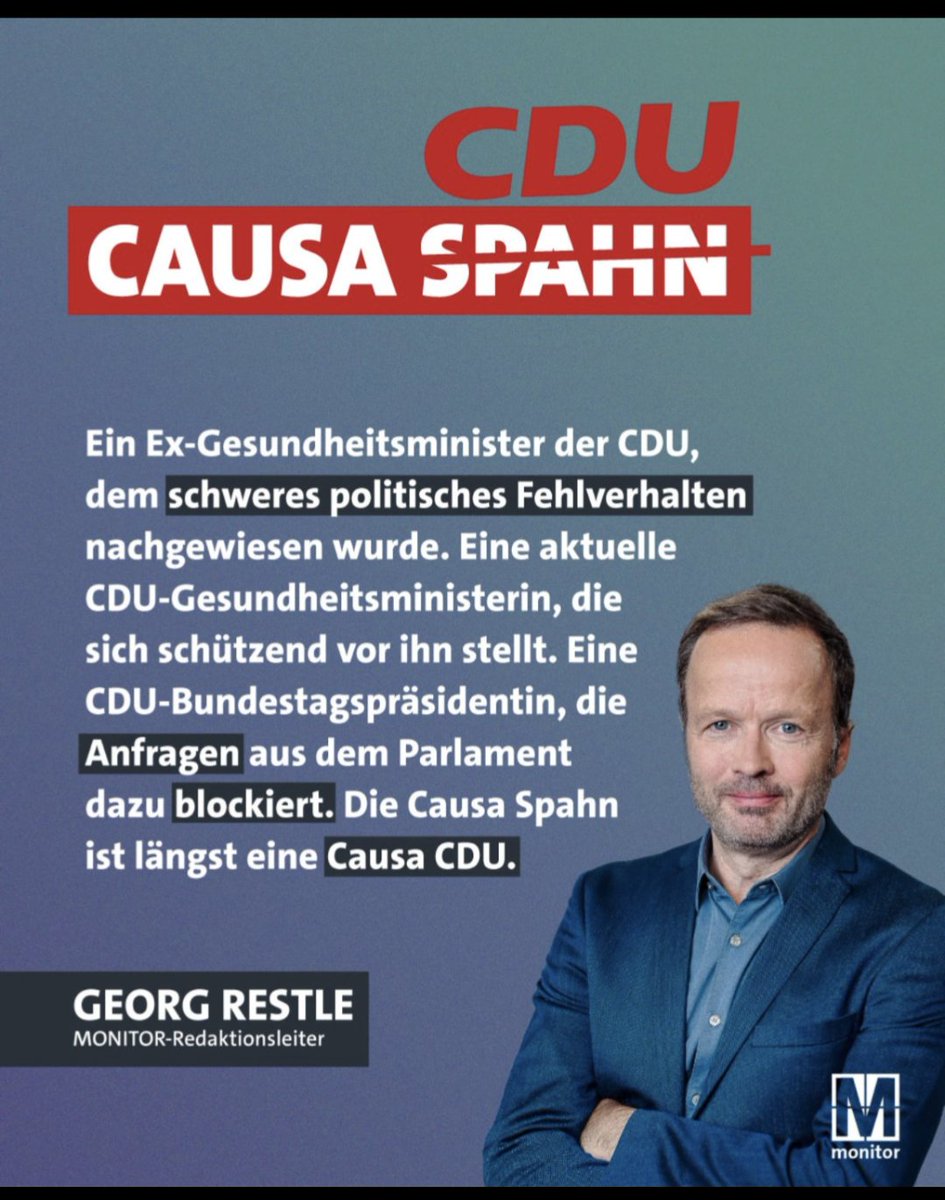 jarikBach's tweet image. Liebe Presse, bitte weiter über Herrn Spahn berichten, damit die Bevölkerung außerhalb X/Twitter über die #Maskendeals von #SpahnRücktritt sprechen! Die kostet uns 1 Million Euro Zinsen TÄGLICH!
Herr Spahn möchte das aussitzen. Lassen Sie ihn nicht!
#SpahnUntersuchungsausschuss