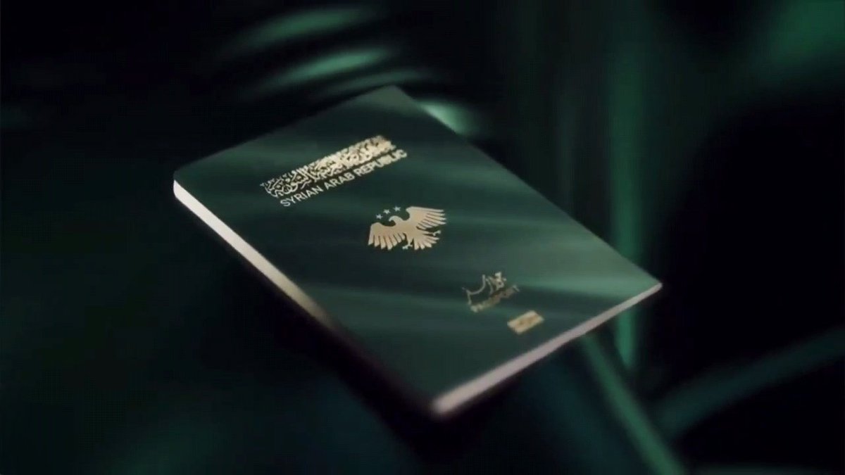 الهوية السورية البصرية تتألق مع طائر العقاب رمز القوة و الشجاعة. 
للامانة البسبور شكلو فخم جدا