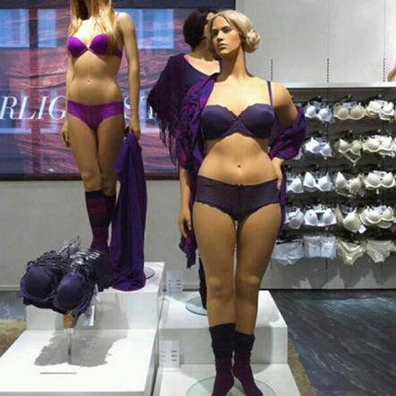 Por fin unos maniquíes masculinos y femeninos que se ajustan a la realidad.
¿Qué opinan?