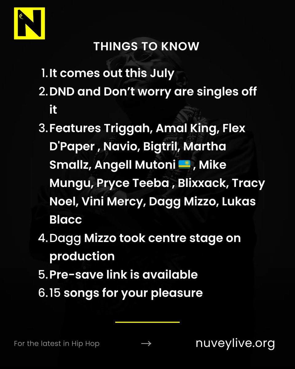 THE UGANDAN 2: BALI-OKWABWE
*Things to know (So far)*
⚪️It comes out this July
⚪️DND and Don’t worry are singles off it
⚪️Features Triggah, Amal King, Flex D’Paper , Navio, Bigtril, Martha Smallz, Angell Mutoni 🇷🇼 , Mike Mungu , Pryce Teeba , Blixxack , Tracy Noel , Vini Mercy,…