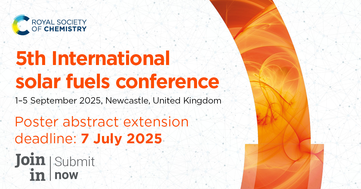 📅 #EVENT Join the 5th International solar fuels conference in Newcastle, UK, Sept 1-5, 2025! 

👥 Open to researchers at all career stages. 

🌞 Submit your abstract by next Monday, July 7th!

📎 More info: sunergy-initiative.eu/event/5th-inte…