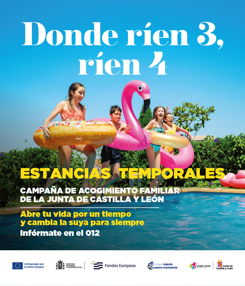 🗣️"Donde crecen 2, crecen 3"🫂👧👶👦
🏠 TE ESTAMOS BUSCANDO 🧩😀
El Servicio  de Estancias Temporales lo desarrolla la <a href="/jcyl/">Junta de Castilla y León</a> - Consejería de <a href="/familiajcyl/">Familia Castilla y León</a> con la colaboración de <a href="/crecyl/">Cruz Roja en Castilla y León</a>

#AcogimientoFamiliar
#AcogimientoCyl 
#EstanciasTemporales