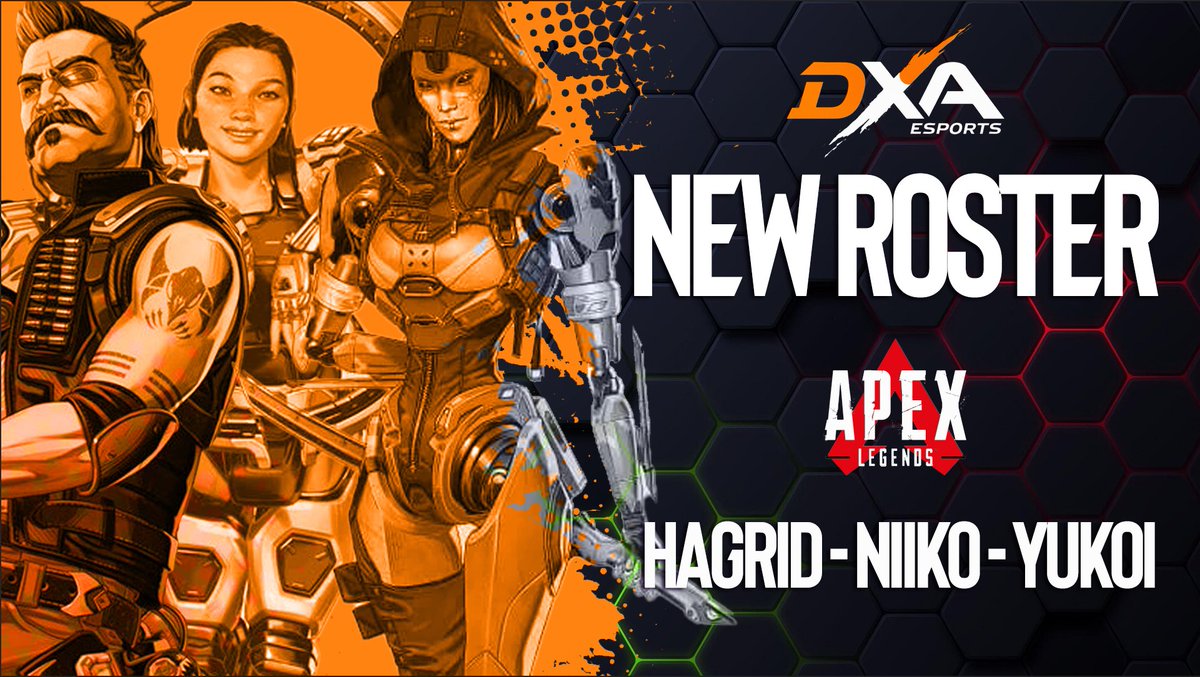 🚨 ROSTER REVEAL 🚨

The DXA <a href="/PlayApexEsports/">Apex Legends Esports</a> squad is locked in and ready to dominate the upcoming PLQ! 🔥

Welcome the newest legends to the DXA family!
🔸 <a href="/yukoiM8/">Yukoi</a>
🔸 <a href="/hagridOG/">hagrid</a>
🔸 <a href="/Niikoluas/">DXA Niiko</a> 

 #DXA #ApexLegends #PLQ