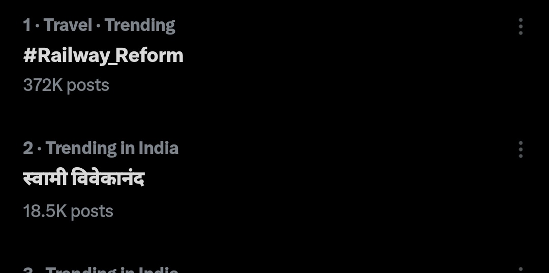 🚨 #Railway_Reform  No. 1 ट्रेंड 🚨
372K+ से भी ज्यादा पोस्ट के साथ आज छात्रों की आवाज़ देशभर में गूंज रही है!

यह एकजुटता, यह संघर्ष और यह संकल्प बदलाव की दिशा में बड़ा कदम है।
आप सभी को दिल से धन्यवाद इसी तरह से करते रहिए ! 🙏✊
अभी रुकना नहीं है !