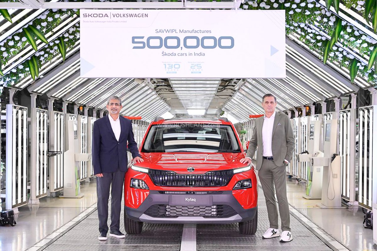 500,000th Skoda Car Rolls Out Of India Plant – From Octavia in 2021 to Kylaq in 2025 dlvr.it/TLkDkj