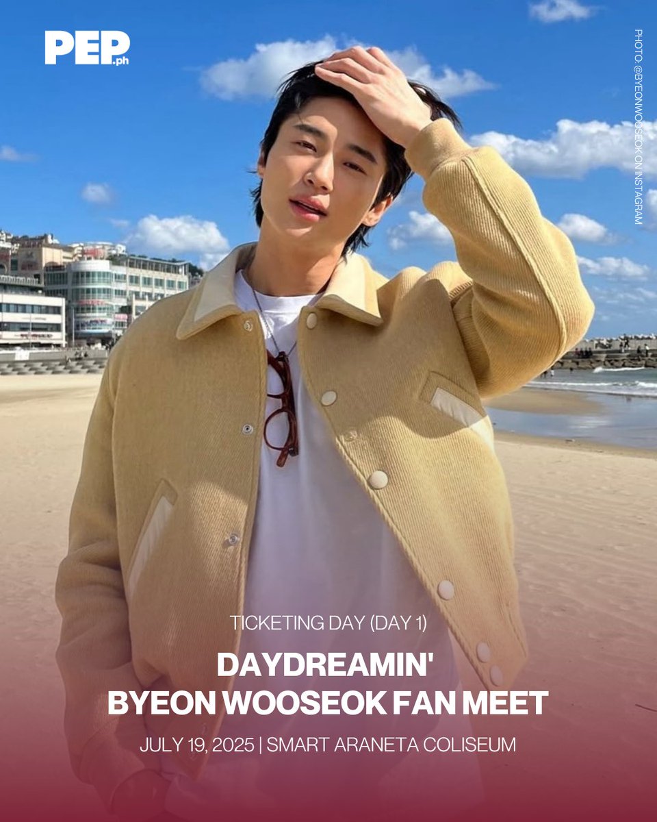PEPalerts's tweet photo. Ticket selling starts TODAY! 🧡💫

Secure your seat for the Daydreamin' Byeon Wooseok Fan Meet, happening on July 19, 2025, 7PM at Smart Araneta Coliseum! 😍

Tickets are available at selected Dunkin’ branches.  

#ByeonWooseok #Daydreamin #WooseokInManila #PEPConcertCountdown https://t.co/sQQg7poKRC