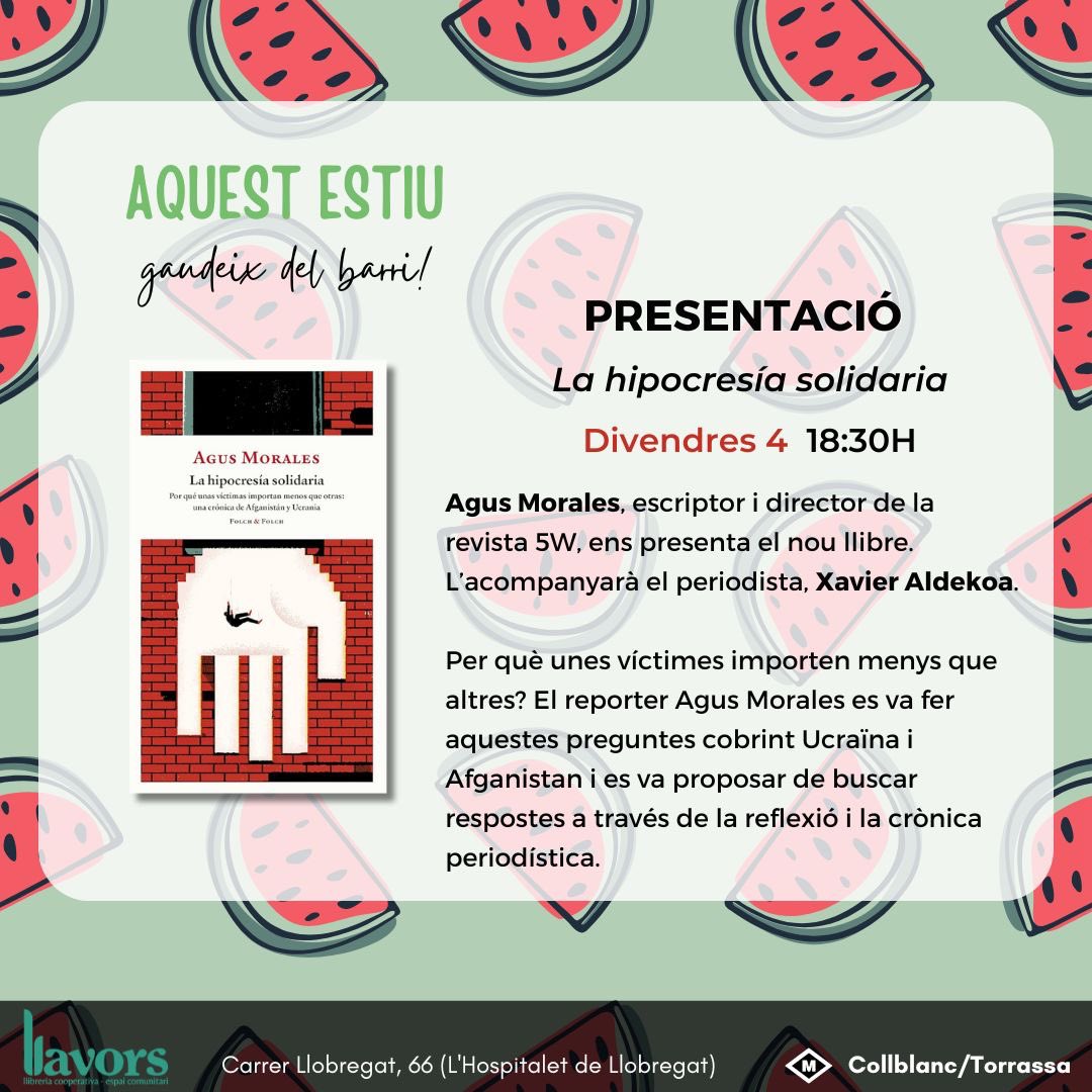 Això és avui! Us hi esperem!

<a href="/xavieraldekoa/">Xavier Aldekoa</a> <a href="/EditorialFolch/">Folch&Folch</a>
