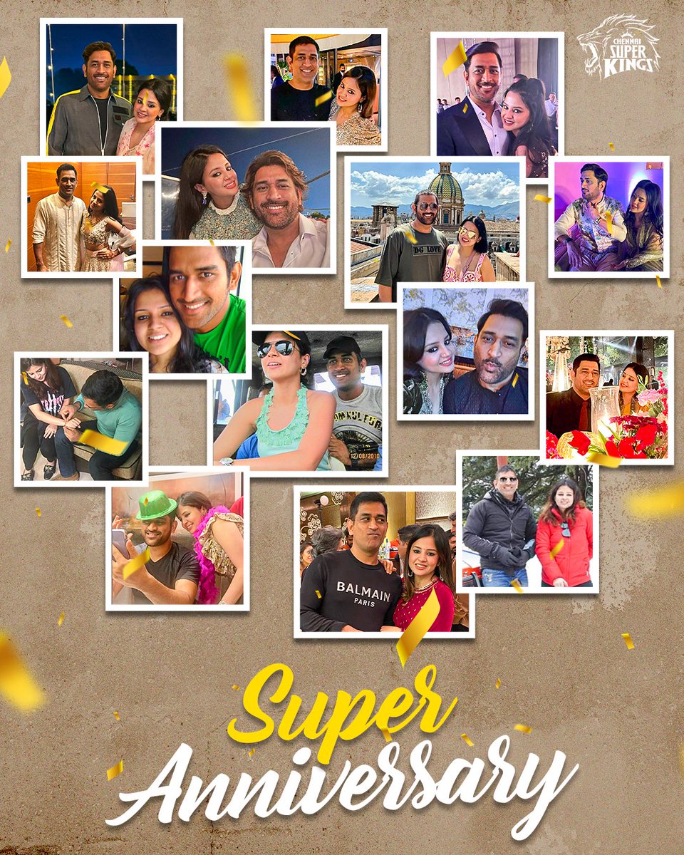 To our forever OG #SuperCouple, Thala &amp; Thalaivi ♾️💛
Here’s to more memories and all the #Yellove 🥳

#SuperAnniversary 🦁💛