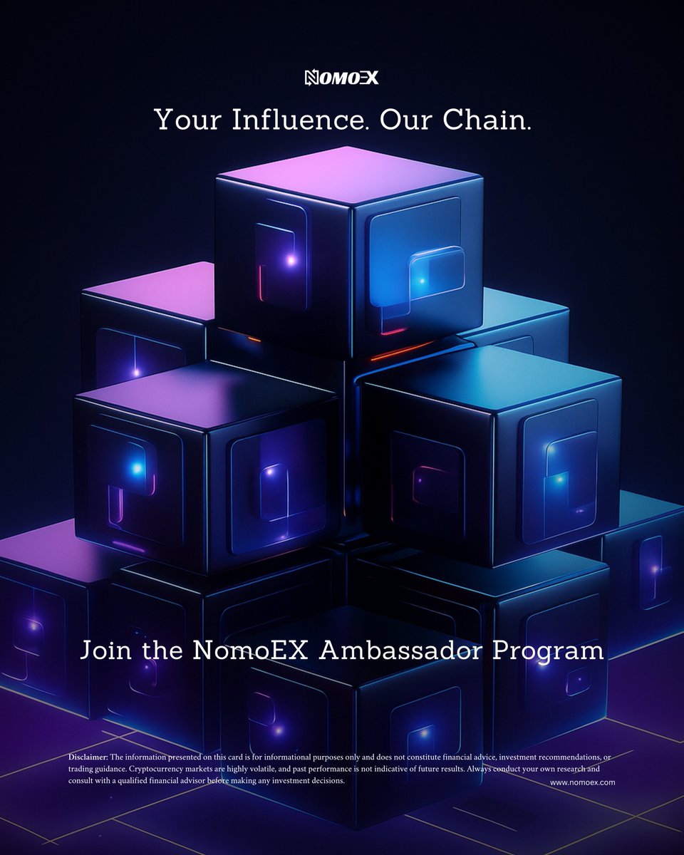 We're building something ambitious with NomoEX Chain — a Multi-L1 Layer 2 built for DeFi.

We’re now onboarding CMC KOLs &amp; Web3 creators as part of our Ambassador Program.

🔹 Competitive rates
🔹 Regular posting opportunities
🔹 Long-term collaboration

Interested? reach out to