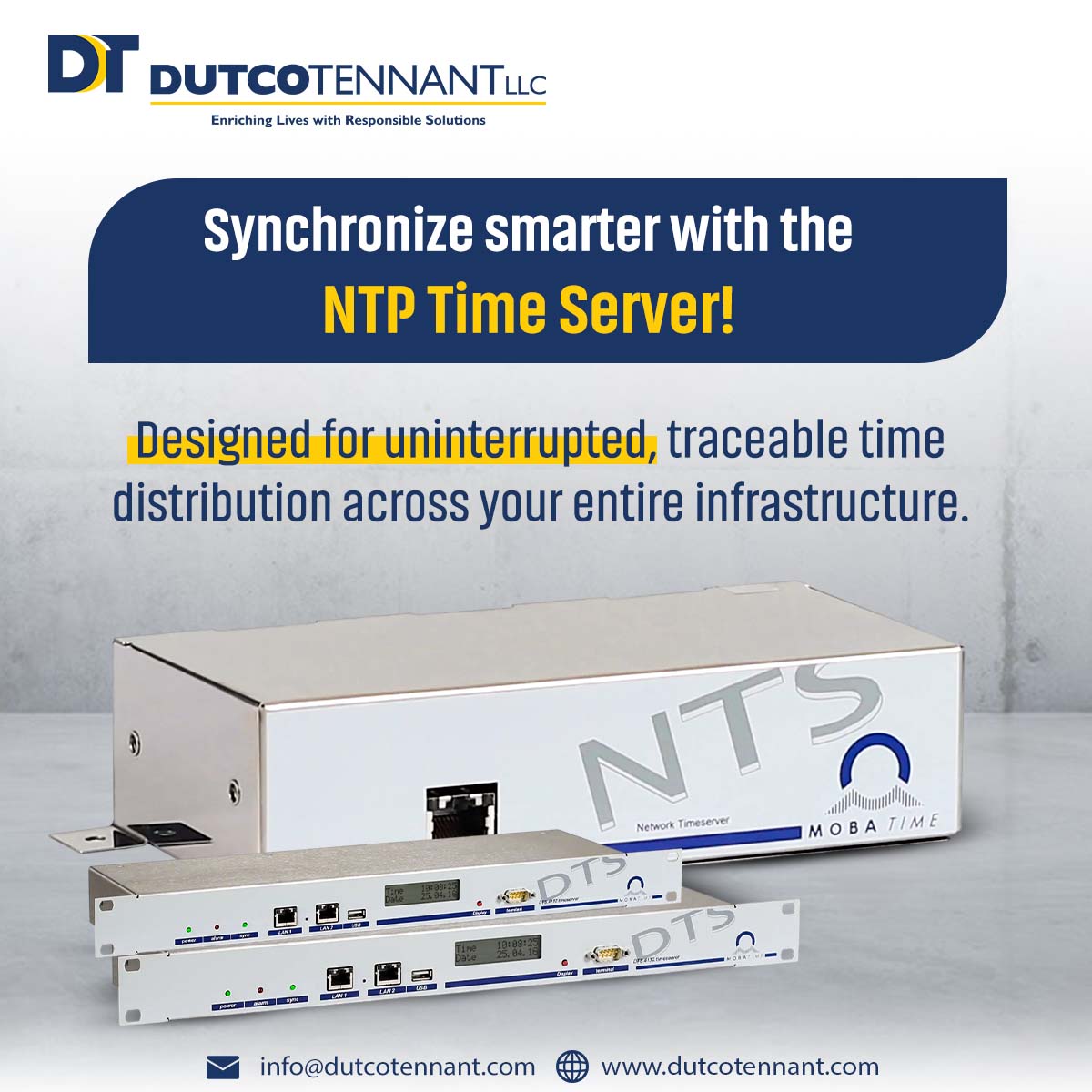 Dutco Tennant LLC (@dutcotennant) on Twitter photo Even microsecond time drifts can cause chaos in networks. Our #NTPTimeServer ensures precision, stability & compliance.
📩 Reach out to info@dutcotennant.com to learn more.
#TimeSynchronization #DataIntegrity #SmartSolutions #Mobatime #DutcoTennantLLC Even microsecond time drifts can cause chaos in networks. Our #NTPTimeServer ensures precision, stability & compliance.
📩 Reach out to info@dutcotennant.com to learn more.
#TimeSynchronization #DataIntegrity #SmartSolutions #Mobatime #DutcoTennantLLC