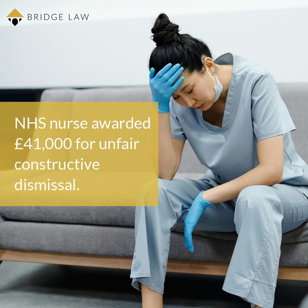 An NHS nurse was awarded £41,000 by an #EmploymentTribunal for unfair #ConstructiveDismissal after her colleague’s “cruel bullying behaviours”. Read more via the link.
Contact our #EmploymentLaw solicitors for legal advice: info@bridgelawsolicitors.co.uk
champ.ly/YuJqhtwL