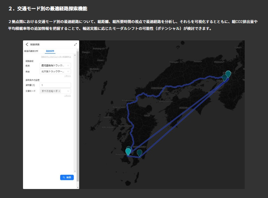LINKS_MLIT's tweet image. [#Project_LINKS プロジェクト紹介]
モーダルシフトを推進するため、貨物流動の可視化や代替ルートの検索、CO2削減効果の算出などが必要です。
LINKSでは自動車輸送統計調査等を統合データベース化し、輸送の現状やモーダルシフトの効果等を推計する分析ツールを開発しました！mlit.go.jp/links/use-case…