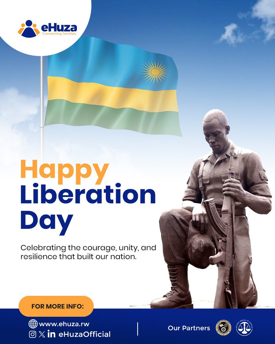 Happy Liberation Day, #Rwanda🇷🇼
 
Today, we are celebrating your remarkable journey rising from the ashes to stand strong and proud.

#Kwibohora31
