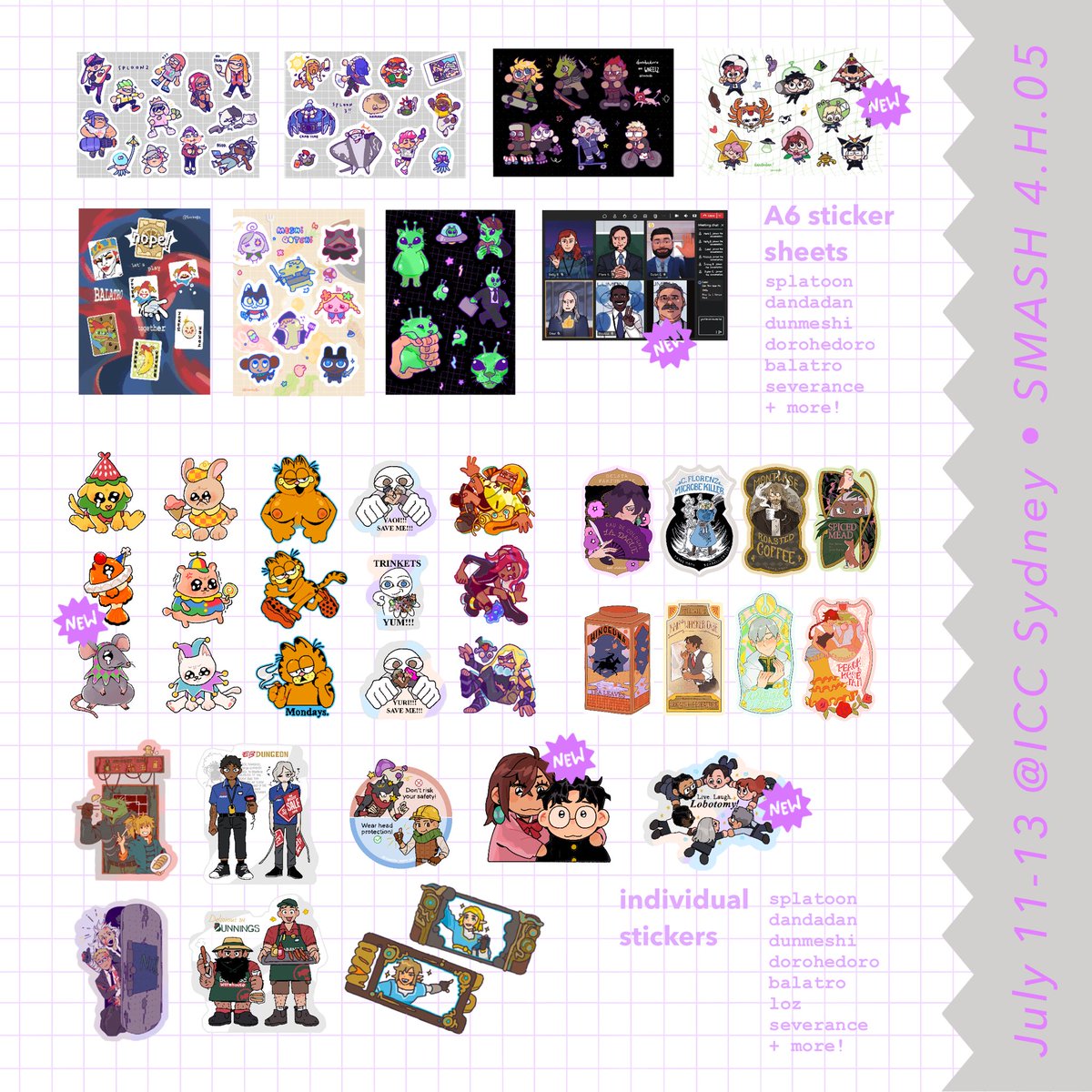 borketto's tweet image. will be at #smashcon next weekend as WE ❤️ HOLE (dorohedoro) table 4.H.05 with @artvinsky 🏀
catalogue preview below! more to come! blind bag kaimans available! participating in a dorohedoro stamp rally! see you soon! 🫵🙂
#smashcon2025
