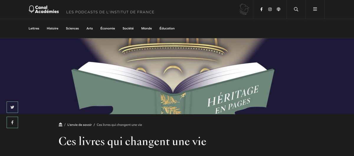 📖 #VendrediLecture | Tous niveaux

🔶 « Ces livres qui changent une vie »  : dans un #podcast <a href="/canalacademies/">Canal Académies</a>, Antoine Compagnon revient sur l’expérience de lecture, ses modalités, son impact sur la vie personnelle et son influence sur l’écriture

👉 canalacademies.com/emissions/lenv…
