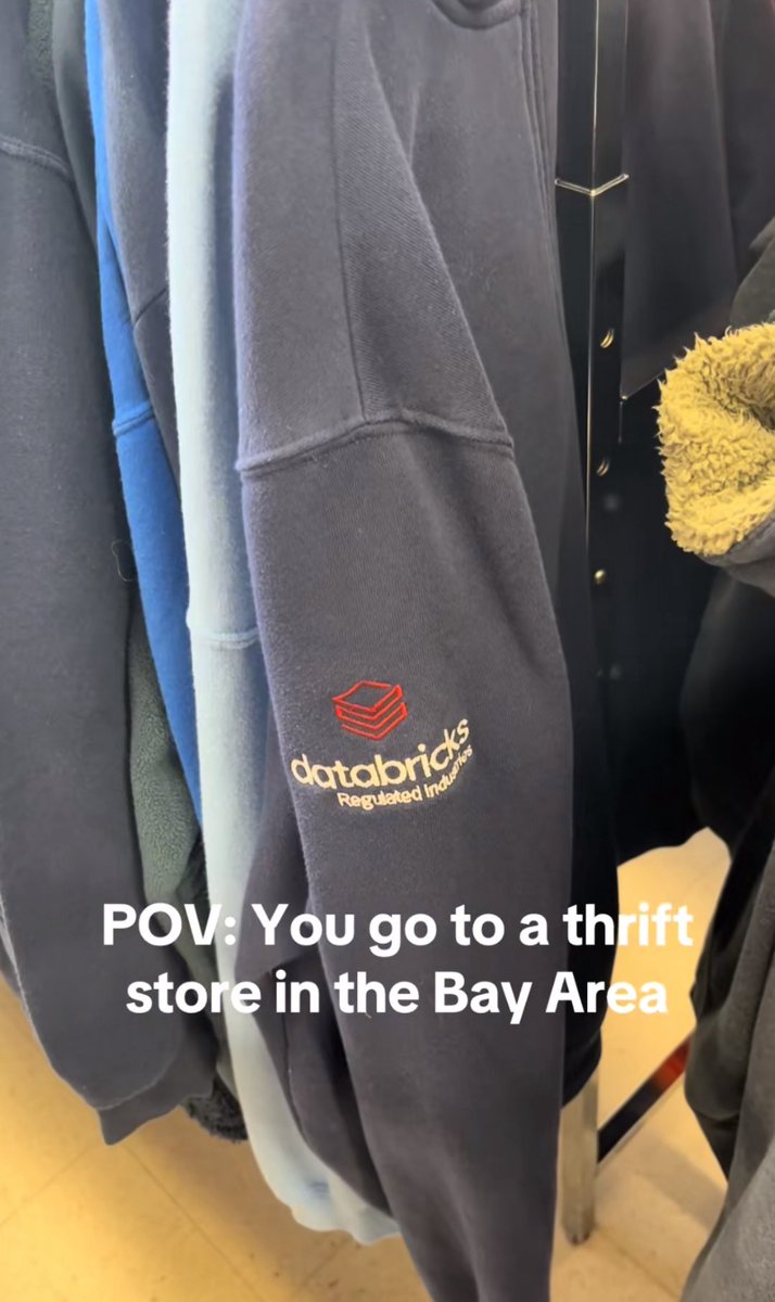 0x_rxkvys's tweet image. bro i went to a thrift store in sf and all i saw was google, databricks, yc, meta merch 😭