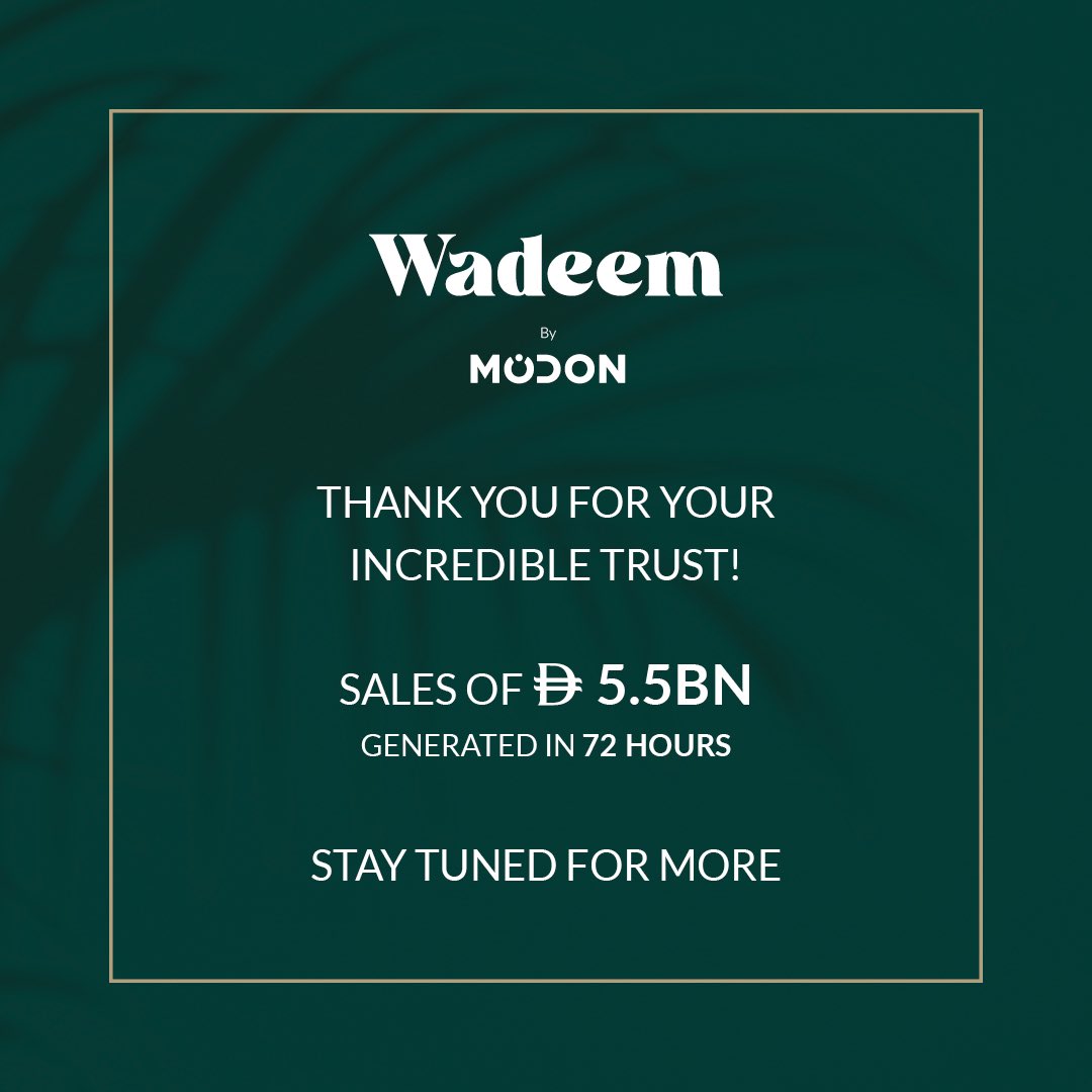 ModonProperties's tweet image. Thank you for your overwhelming response and trust! All Wadeem villa plots on Hudayriyat Island found their owners in record-breaking speed. We look forward to the next chapter!
#Modon #wadeem