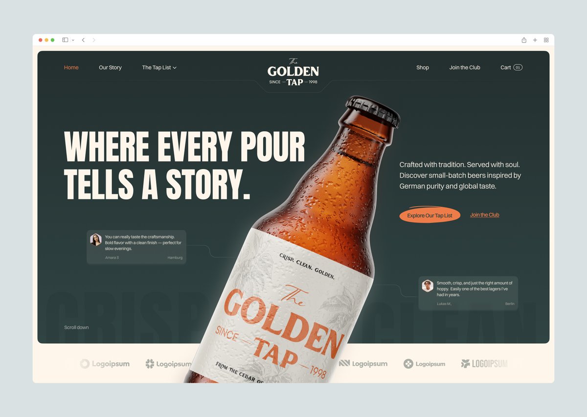 JayBorda's tweet image. Design exploration for Brewery - The Golden Tap
Which version do you liked the most? Let me know your views in the comments.