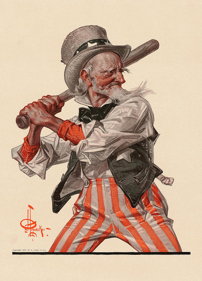 vintageillustra's tweet image. J. C. Leyendecker- "Get in the Game with Uncle Sam" (1917)