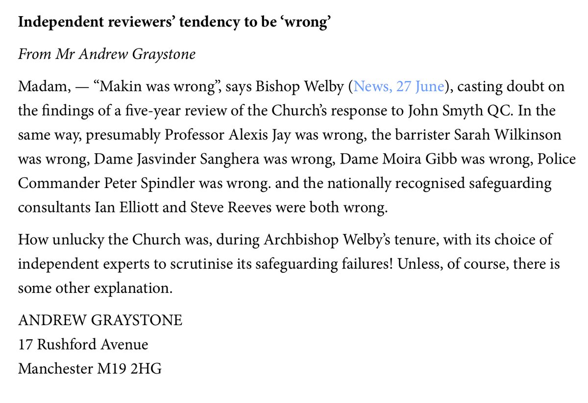 Graham (@graham1munro) on Twitter photo The Church of England and particularly Justin Welby claims a unique insight into ”the truth”. It knows best. At Iwerne it was called “Assurance”, the knowledge that you were right, and everyone else had got it wrong <a href="/AndrewGraystone/">Andrew Graystone</a> <a href="/MadsDavies/">Madeleine Davies</a> <a href="/GabriellaSwerl/">Gabriella Swerling</a> <a href="/cathynewman/">Cathy Newman</a> The Church of England and particularly Justin Welby claims a unique insight into ”the truth”. It knows best. At Iwerne it was called “Assurance”, the knowledge that you were right, and everyone else had got it wrong <a href="/AndrewGraystone/">Andrew Graystone</a> <a href="/MadsDavies/">Madeleine Davies</a> <a href="/GabriellaSwerl/">Gabriella Swerling</a> <a href="/cathynewman/">Cathy Newman</a>