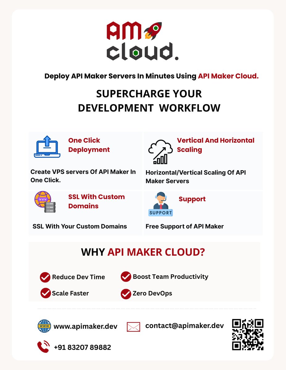 api_maker's tweet image. Accelerate Backend Development With One-Click Deployment, Custom Domains &amp;amp; Zero DevOps.
.
.
.
.
.
.
🔗apimaker.dev
.
.
.
.
#apimaker #APIMakerCloud #OneClickDeployment #ZeroDevOps #BackendSimplified #DeployFaster #Developers #SoftwareEngineering #APIDevelopment #Node