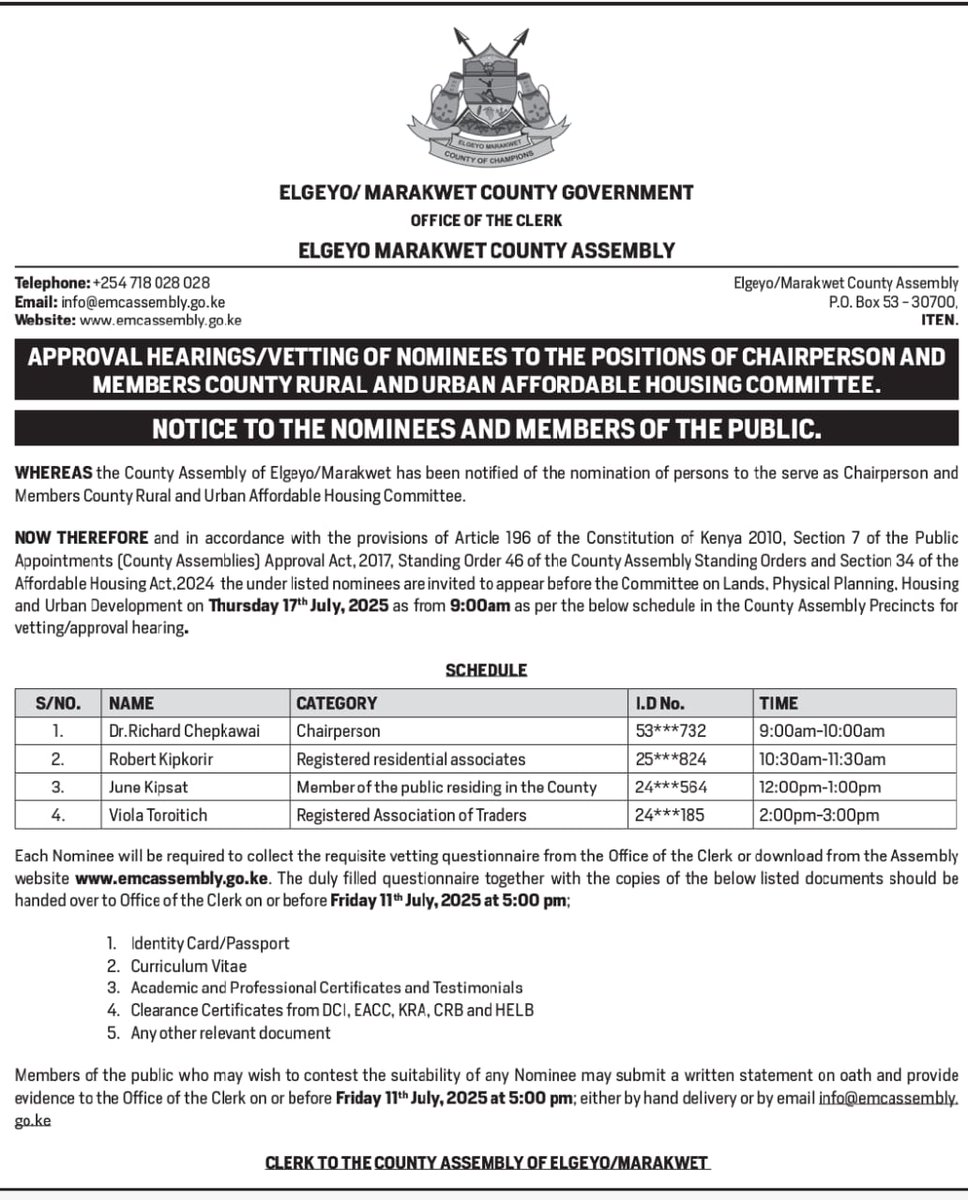 Elgeyo/Marakwet County Assembly tweet media