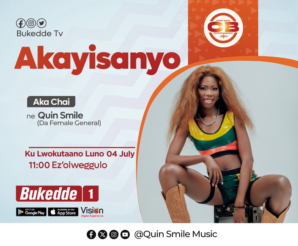 Happening Today! 🚨🎶
I’ll be live on Bukedde TV1 Akayisanyo premiering my brand new song #Katusabe for the very first time!

Don’t miss this special moment tune in, dance along, and feel the vibe!

Ugandan music to the world 🌍🔥