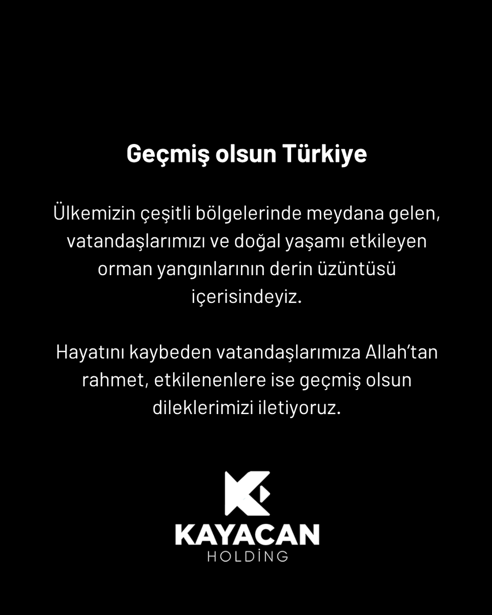 Ülkemizin çeşitli bölgelerinde meydana gelen, vatandaşlarımızı ve doğal yaşamı etkileyen orman yangınlarının derin üzüntüsü içerisindeyiz.

Hayatını kaybeden vatandaşlarımıza Allah’tan rahmet, etkilenenlere ise geçmiş olsun dileklerimizi iletiyoruz.