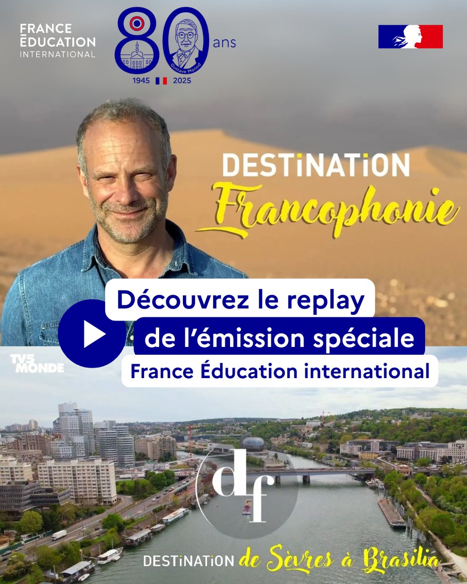 Émission spéciale à l'occasion des 80 ans de France Éducation international « De Sèvres à Brasilia »
Par ici pour découvrir l'épisode :
➡️​tv5monde.com/tv/video/98968…

Merci à <a href="/TV5MONDE/">TV5MONDE</a> et Ivan Kabacoff pour ces belles images !

#destinationfrancophonie #tv5monde