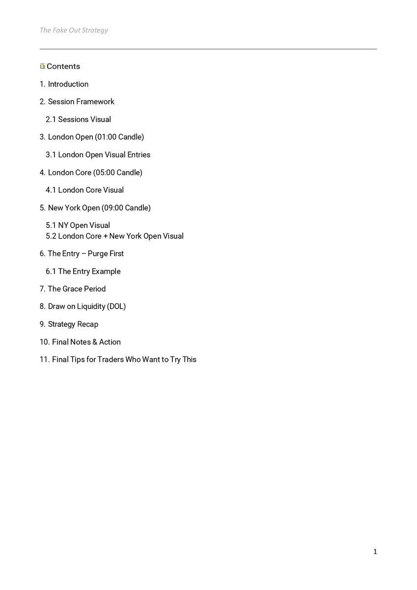 Notorius_Bull's tweet image. Most strategies are overcomplicated.

This one? 12 pages of pure alpha.

Built for traders who wait, strike, and disappear.

I call it: The Fake Out Strategy

Want the full PDF?

Comment PDF and I’ll send it.
Preview below 👇

#trading #forex #fakeout #Liquidity