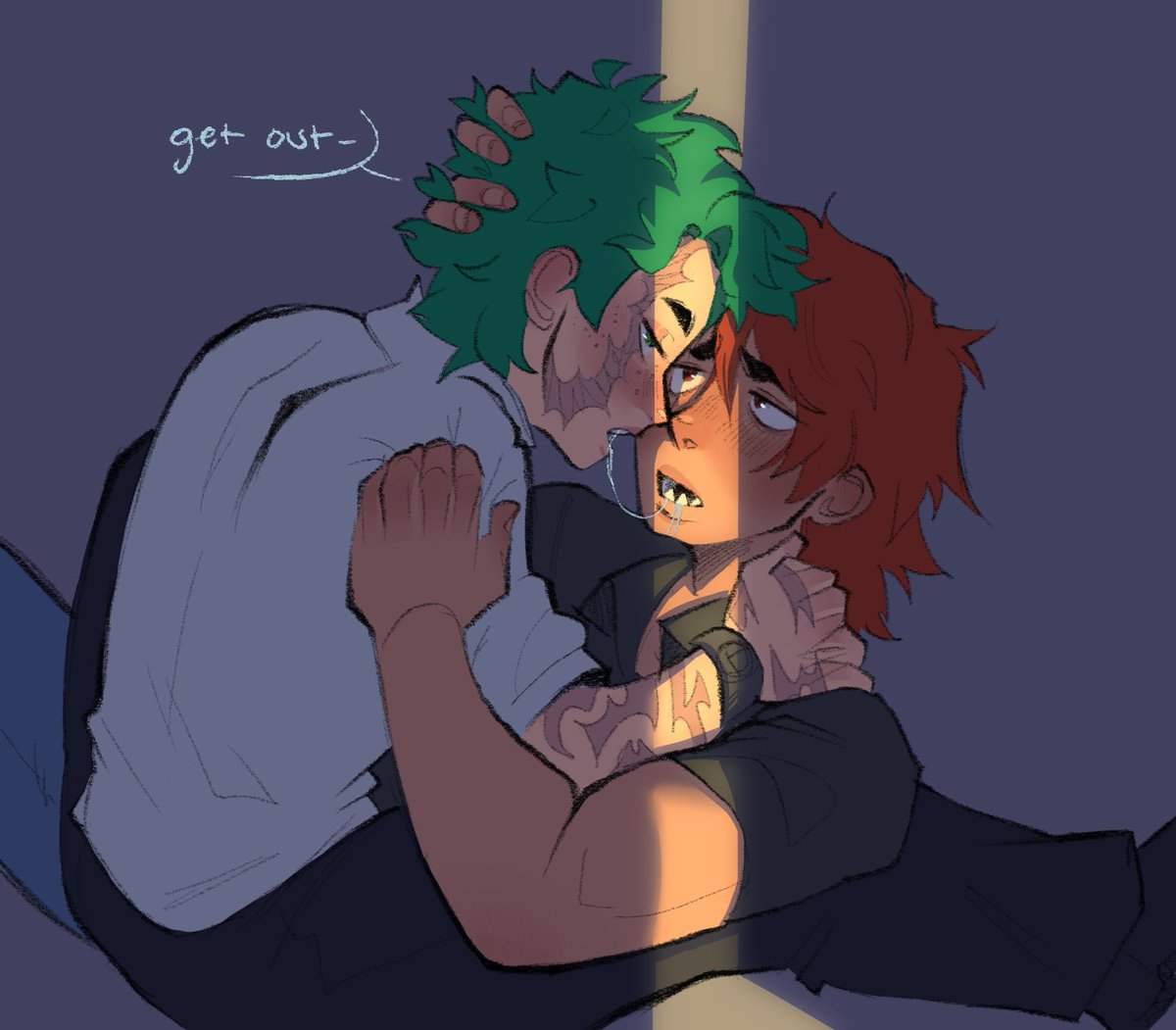 sketchyvero's tweet image. Atrapados 🫵🏽
.
#mha #izuku #kirishima #krdk #kirideku
