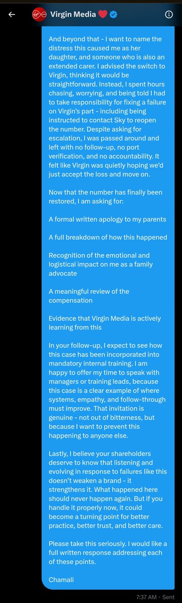Chamali Smith (@chamalismith) on Twitter photo I donβt usually ask this, but please RT. Iβve shared an update with <a href="/virginmedia/">Virgin Media β€οΈ</a> - Iβm calling for change so vulnerable families & carers are better supported in future.
<a href="/BBCWatchdog/">BBC Watchdog</a> <a href="/MoneySavingExp/">MoneySavingExpert</a> 
<a href="/Ofcom/">Ofcom</a> 
<a href="/CommsOmbudsman/">Communications Ombudsman</a> I donβt usually ask this, but please RT. Iβve shared an update with <a href="/virginmedia/">Virgin Media β€οΈ</a> - Iβm calling for change so vulnerable families & carers are better supported in future.
<a href="/BBCWatchdog/">BBC Watchdog</a> <a href="/MoneySavingExp/">MoneySavingExpert</a> 
<a href="/Ofcom/">Ofcom</a> 
<a href="/CommsOmbudsman/">Communications Ombudsman</a>