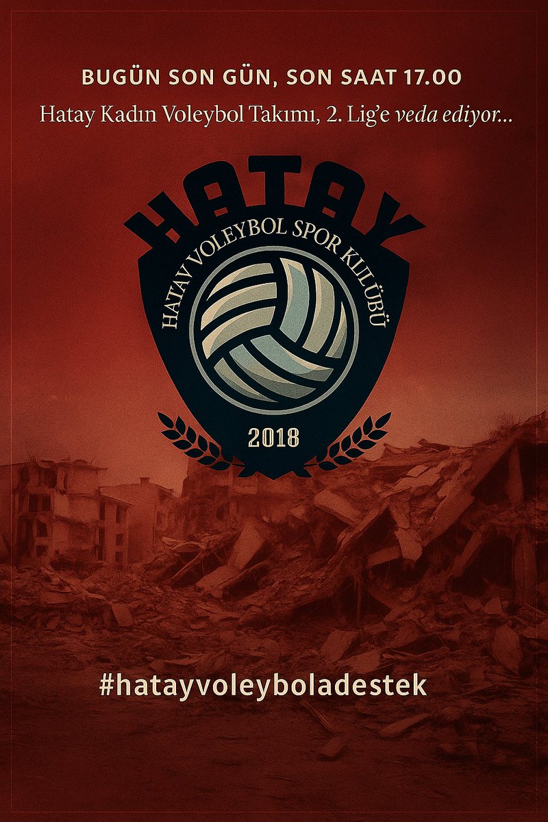 Bugün son gün, son saat…
Saat 17.00 itibarıyla Hatay’ın tek kadın voleybol takımı sessizce sahadan çekiliyor.

Yıllar süren emek, mücadele, umut…
Depremin enkazından çıkan hayaller, bugün maddi imkânsızlıklara yeniliyor.

Bu sadece bir takım değil;
Kaybettiklerimizin anısıydı,
