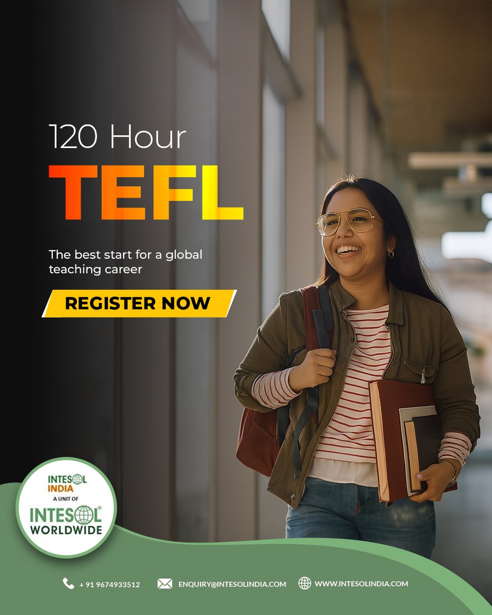 Intesol India (@intesolindia) on Twitter photo Ready to unlock a world of teaching opportunities? Dive into our 120-hour tefl program, your ultimate passport to a global teaching career!
.
π +91 9674933512
π§ enquiry@intesolindia.com
π intesolindia.com
.
.
#tefl #teachabroad #esl #englishteacher #globalcareer Ready to unlock a world of teaching opportunities? Dive into our 120-hour tefl program, your ultimate passport to a global teaching career!
.
π +91 9674933512
π§ enquiry@intesolindia.com
π intesolindia.com
.
.
#tefl #teachabroad #esl #englishteacher #globalcareer