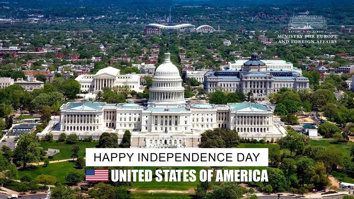Warmest wishes to our Ally and strategic partner #USA on the occasion of the 249th Anniversary of Independence.
 
Albania joins Americans everywhere in marking this historic day, while celebrating the unbreakable bonds of friendship and partnership that unite our two countries.