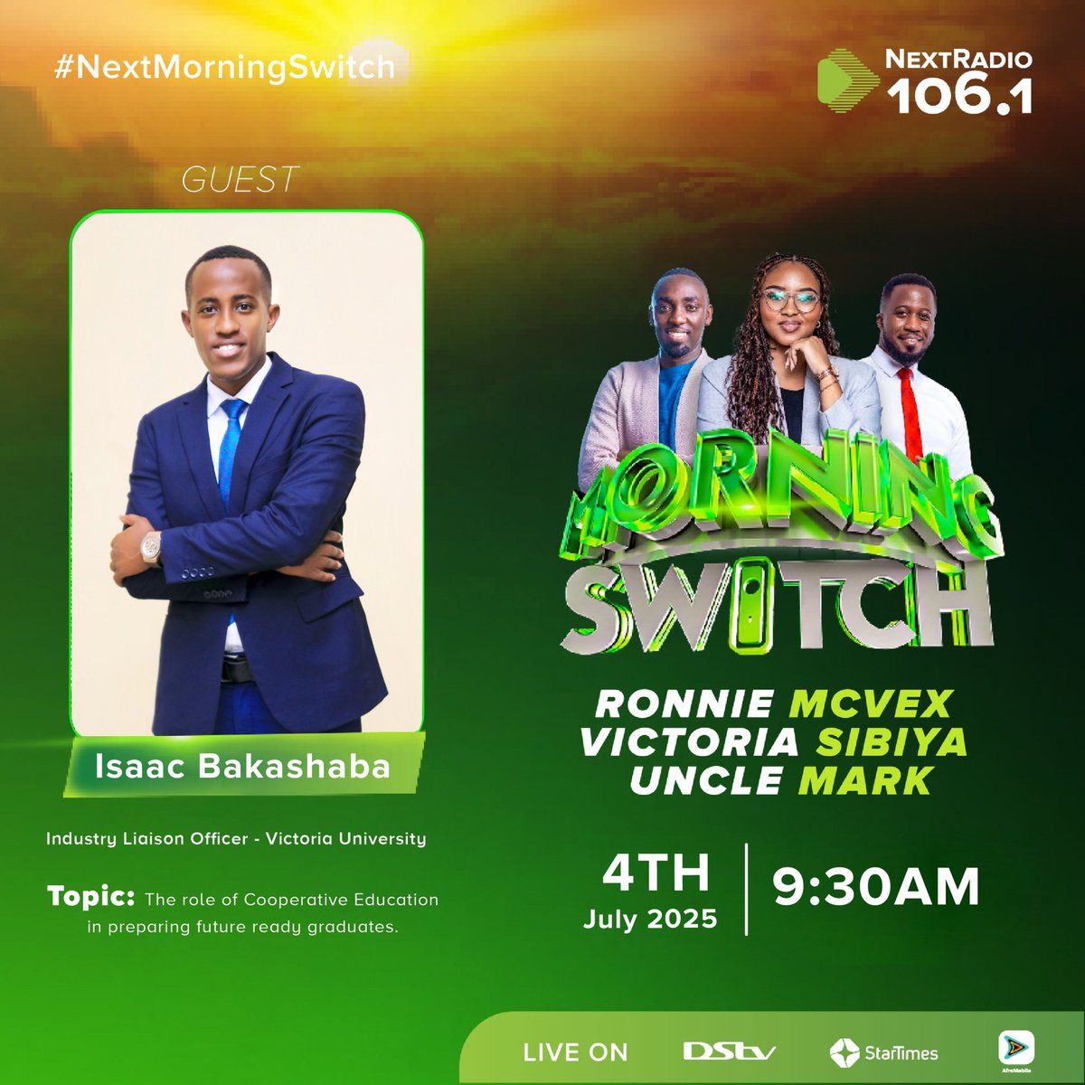 VUCoopEd's tweet image. Happening Now on @nextradio_ug
Our Director Cooperative Education Office @shamimkmatovu  &amp;amp; @isaacBakashaba2  are live  unpacking 

📌Bridging academic &amp;amp;industry 
📌Experiential learning for future -ready 
📌 Why Co-op education matters
 
✅ tune in 
✅Listen In 
✅Join the convo!