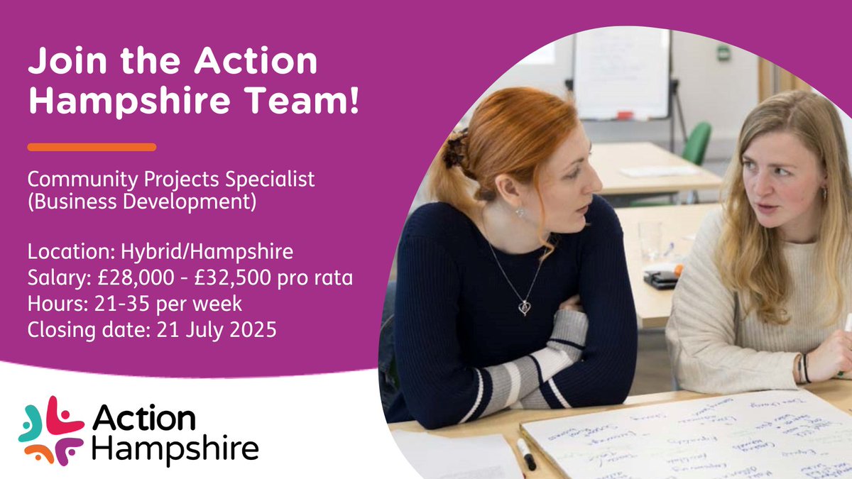 Do you want to be part of making a difference to VCSE sector across Hampshire? We are looking for a Community Specialist to join our team!

👉 Interested in this role? Learn more and apply here: lght.ly/4ih46h8

Closing date 21 July 2025 

#Recruiting #NewJob #VCSE