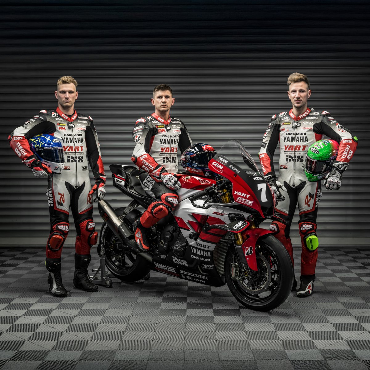 yamaharacingcom's tweet photo. YART Yamaha's @MarvinFritz7, Karel Hanika, and @ohalloran22 reveal the red and white livery they will run at the Suzuka 8 Hours, just like the factory Yamaha Racing Team, based on the 1999 YZF-R7 😍

Tap the image below for the full story and to see the high-res pics 👇