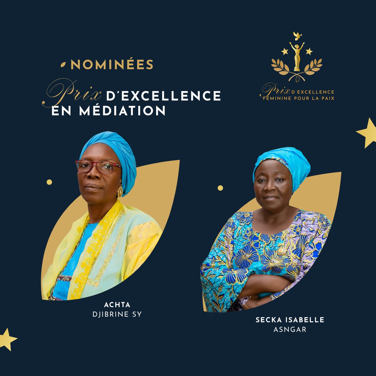 🎖️ Deux femmes, deux trajectoires, un même engagement : apaiser les tensions, restaurer le dialogue.

Par leur écoute, leur sagesse et leur ténacité, elles bâtissent des ponts là où d'autres voient des murs.

Les nominées du Prix d’Excellence en Médiation. 
➡️