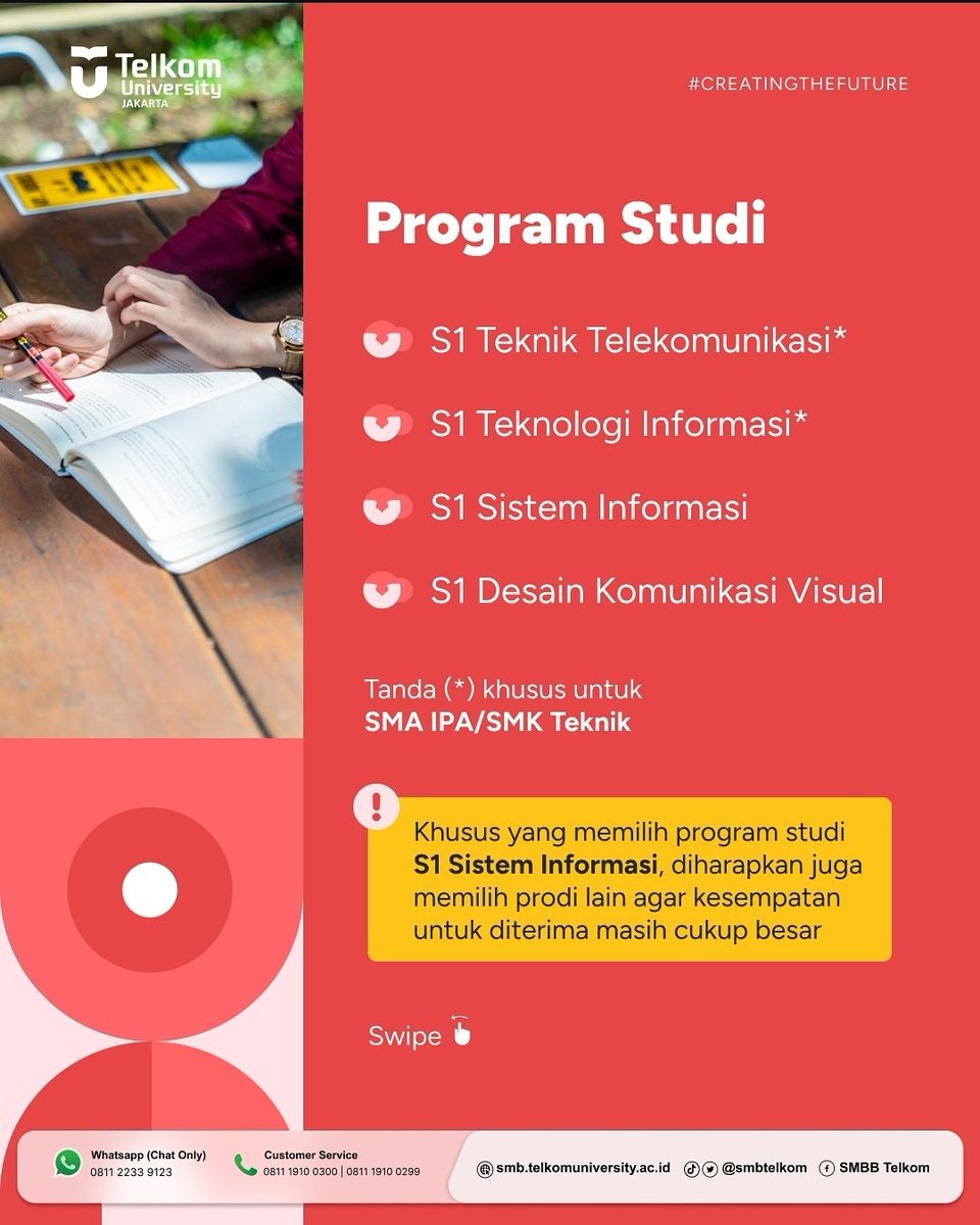 smbtelkomjkt's tweet photo. Kamu siap jadi mahasiswa TUJ?
#TelkomUniversityJakarta
#TelkomUniversity #SMBTelkom
#CreatingTheFuture #TelUtizen
#Beasiswa #Beasiswalndonesia #KampusIndonesia https://t.co/vPkL9v79dj